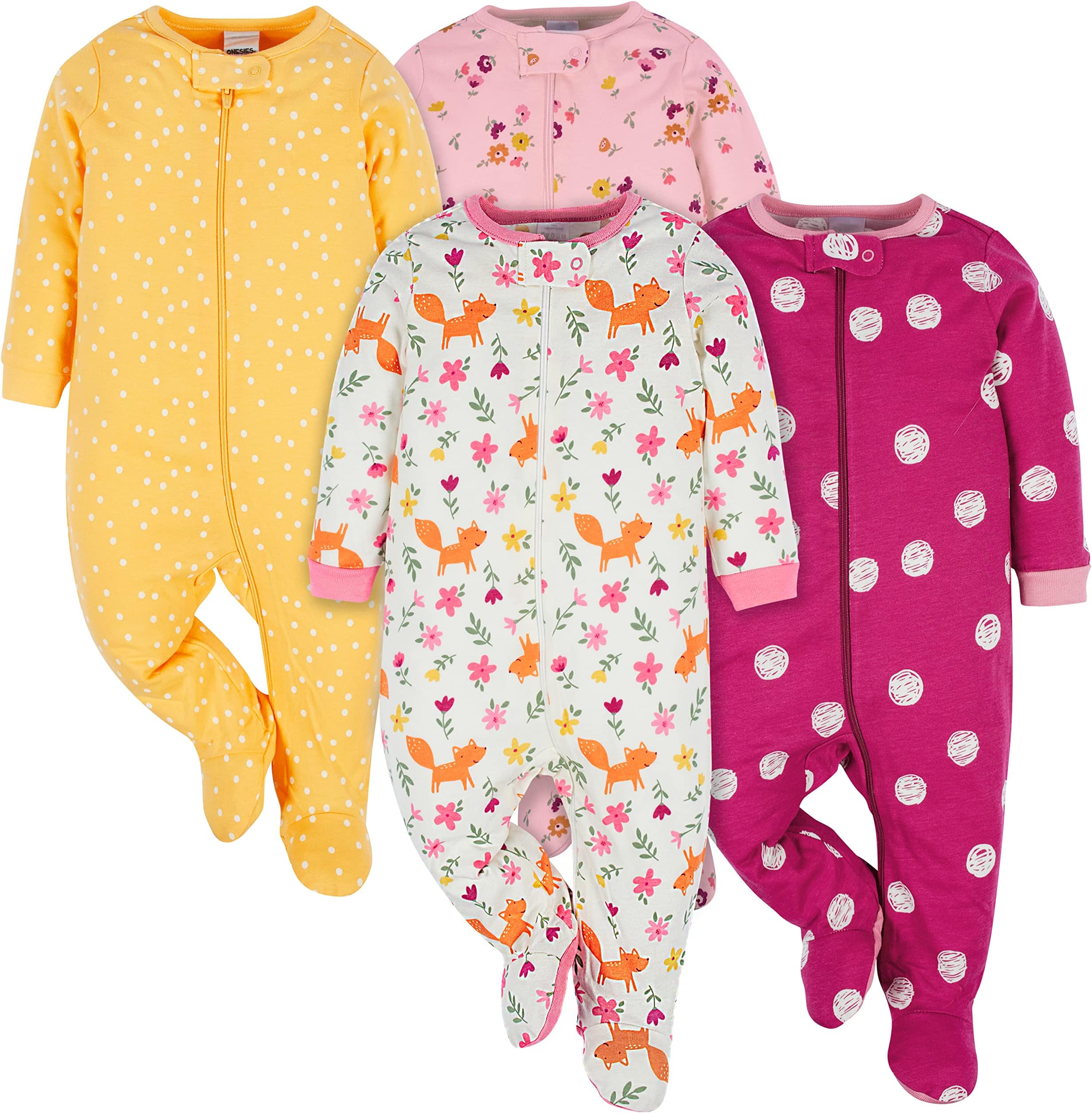Baby Girls' 4-pack Sleep 'N Play Footies Multi Pack