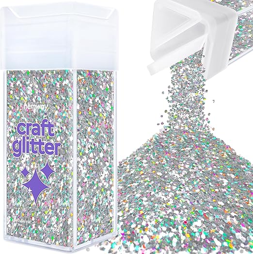 Hemway Glitter 130g Silber Holographic - Ultradünn 0,2mm Für Kunst & Kosmetik