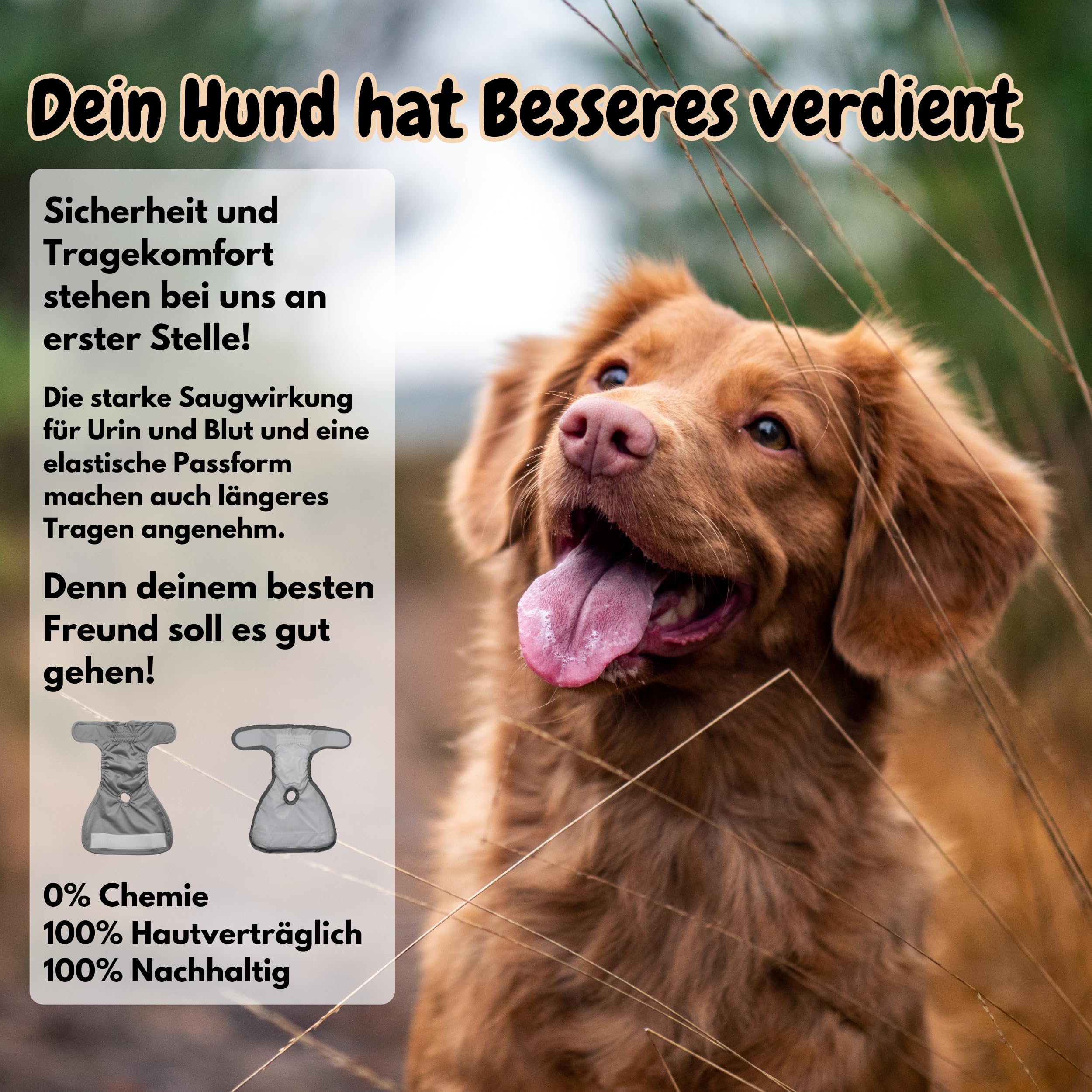 Wiederverwendbare Hundewindeln für Hündinnen (3 Stück) Waschbare Läufigkeitshose für Hündinnen bei Inkontinenz & Läufigkeit - Hundehöschen Hunde Windel - Hygienisch & Saugstarker Stoff