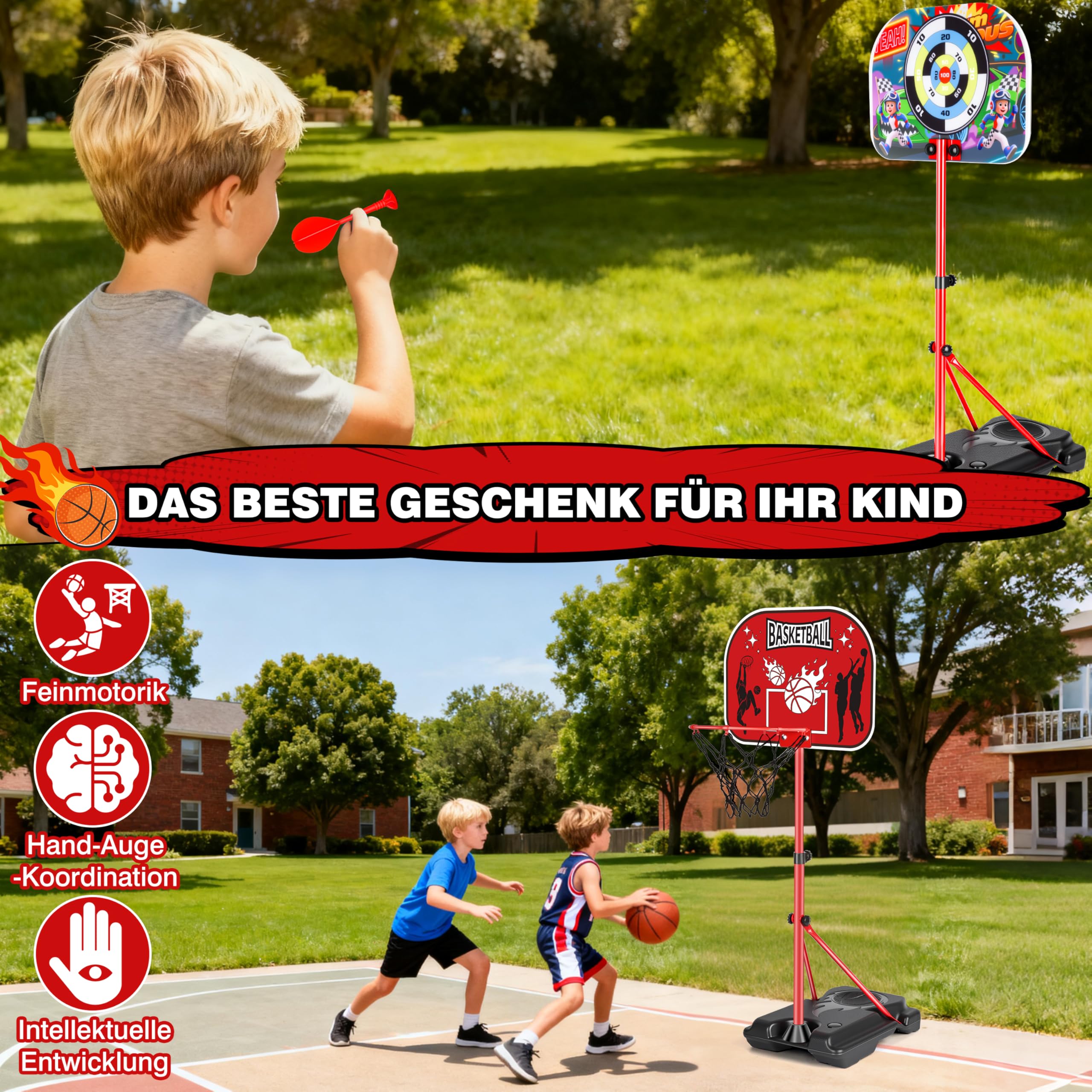Aragallant Basketballkorb Kinder Indoor Outdoor