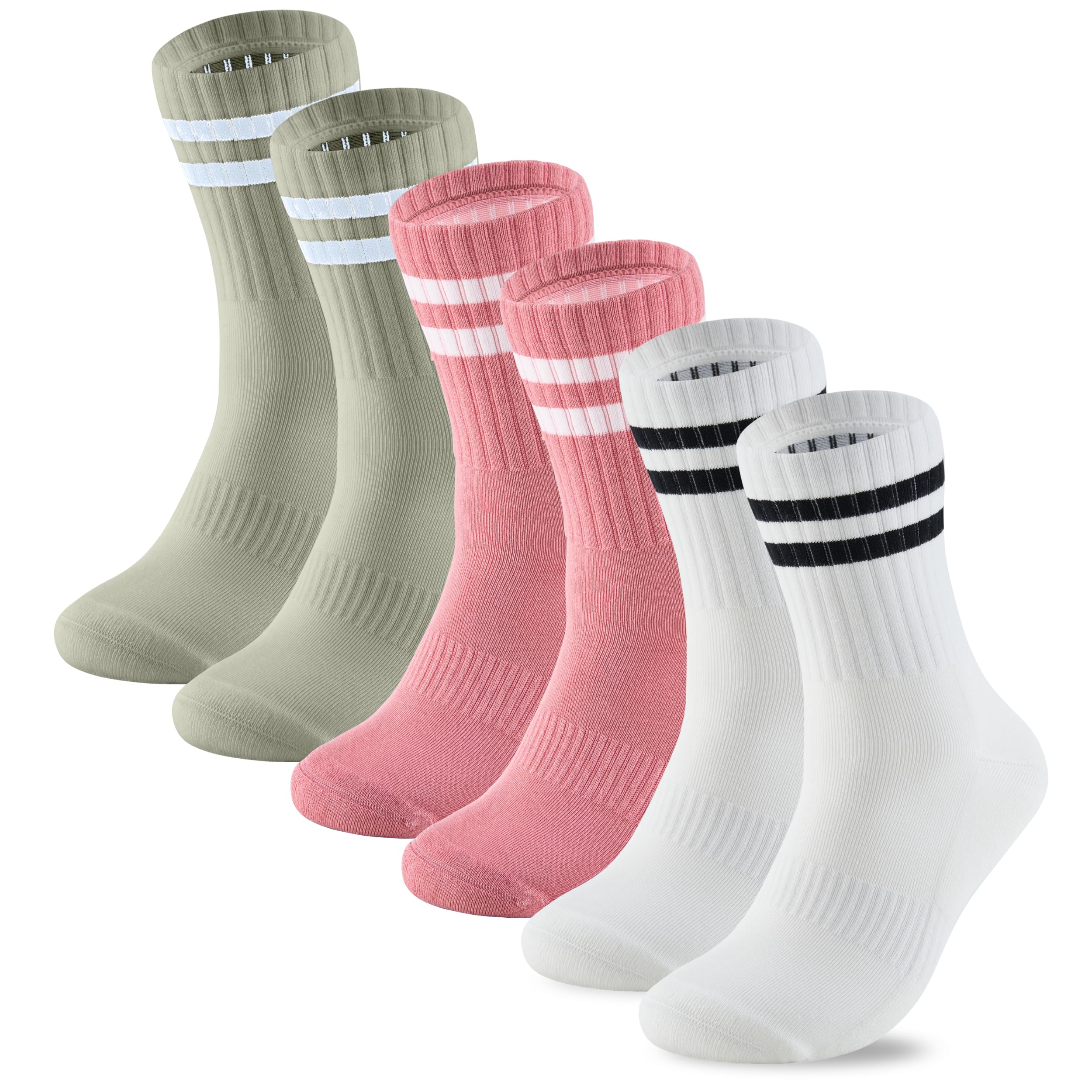 PANDA FOOD 3 Pairs Premium Bamboo Crew Socks | Anti-Blister Seamless Breathable Socks for Exercise, Gym or Casual Wear | Unisex Men and Women | 3 Pack UK | Mixed | 4-8