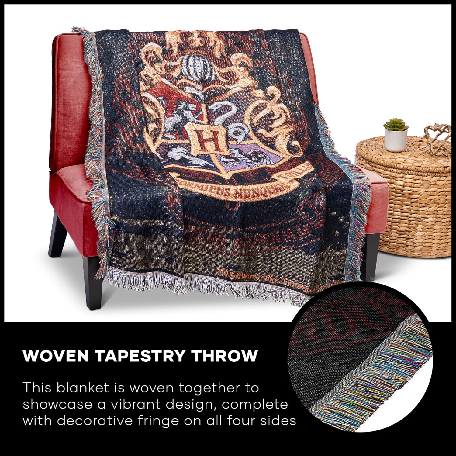 Northwest Harry Potter Woven Tapestry Throw Blanket, 48" x 60", Hogwarts Decor - Image 8