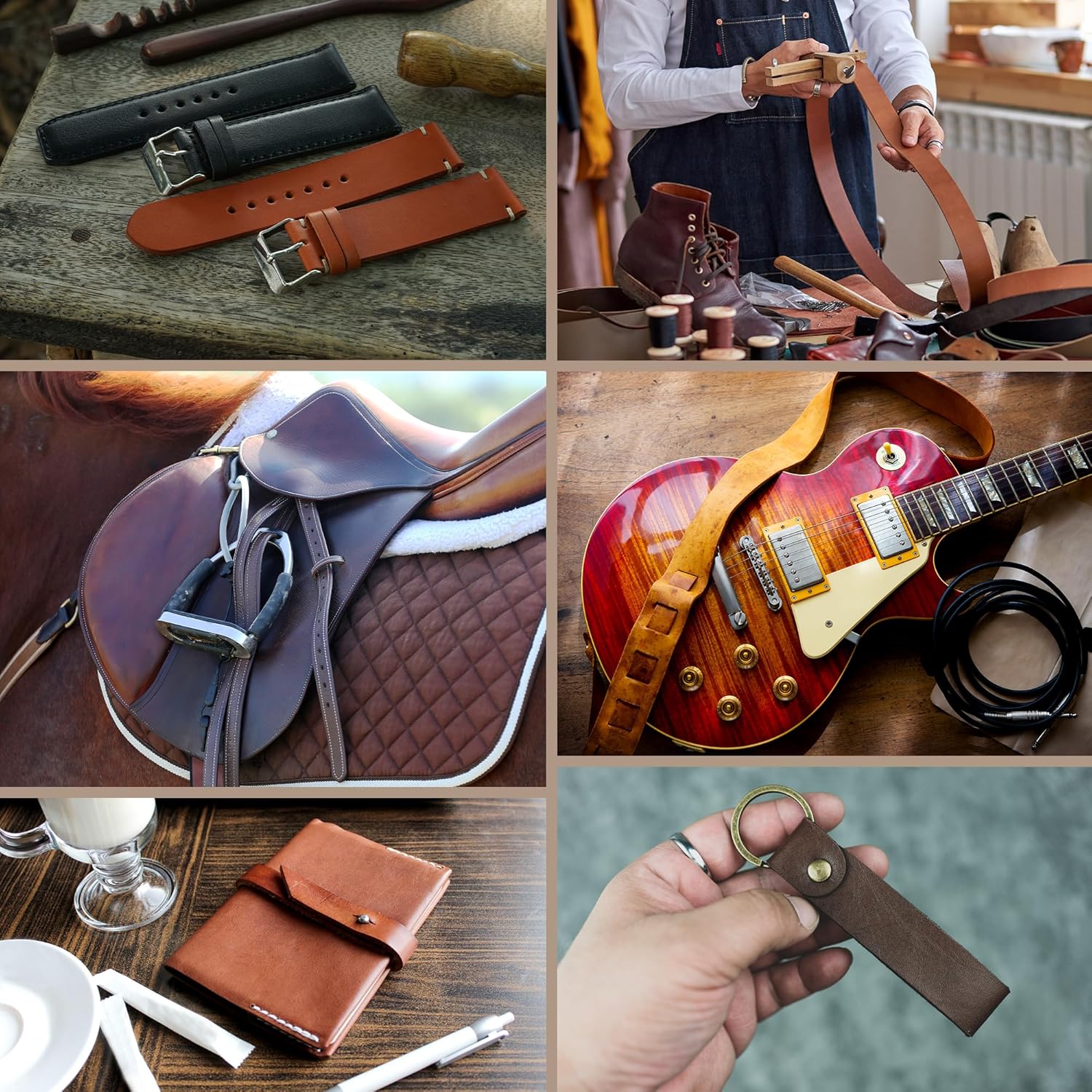 Mandala Crafts 3 Inch Brown Leather Straps for Crafts – 2.5mm Thick 4.2 FT Flat Soft Genuine Full Grain Cowhide Leather Strips Bands for DIY Blank Belt Making Crafting Handles Tooling