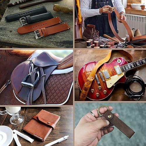 Miniatura 6 de Mandala Crafts Correas de cuero negro de 12 pulgada de ancho para manualidades, 0.098 in de grosor, 6 pies de largo, planas, suaves, de grano