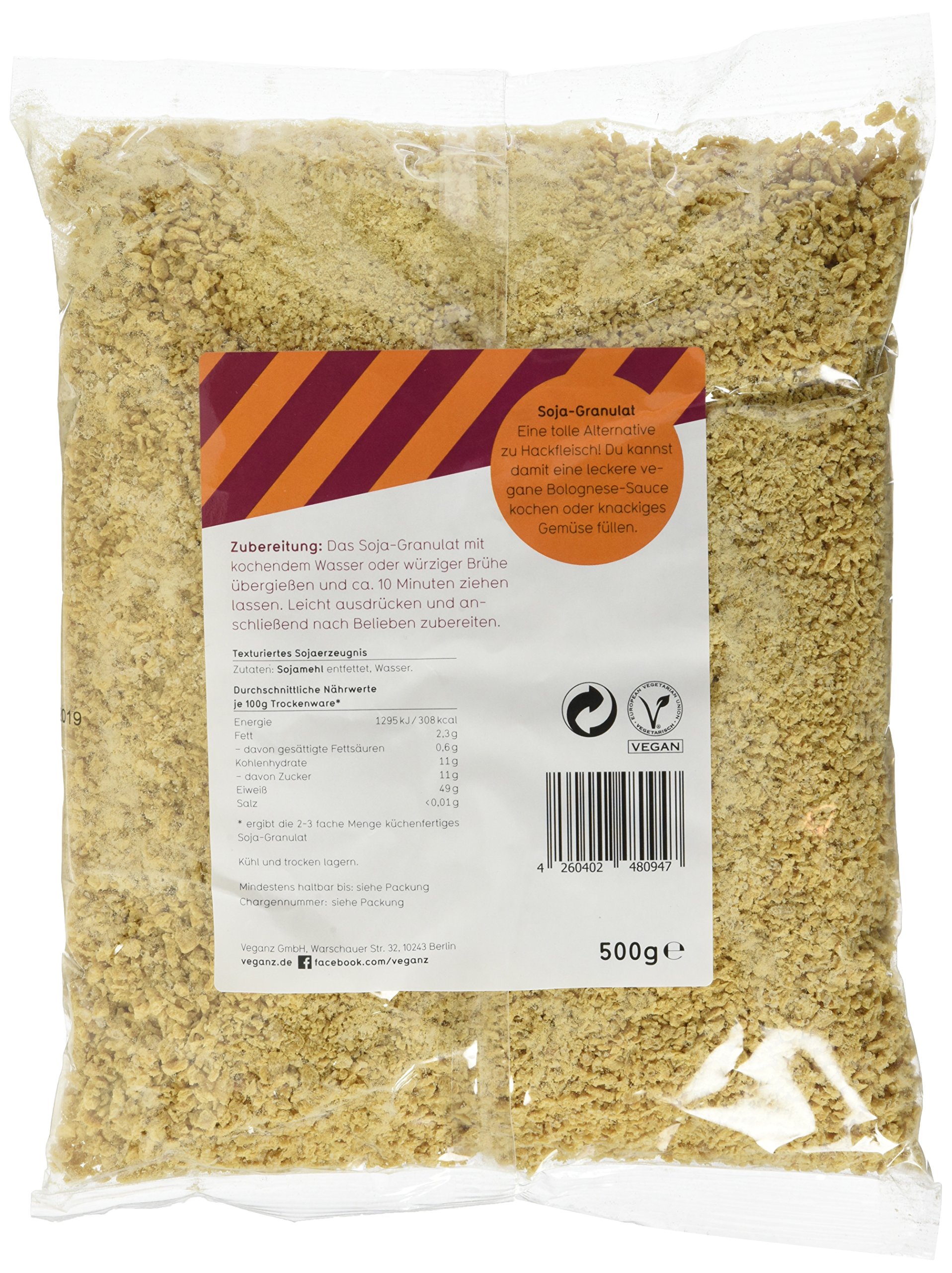Veganz Soja-Granulat, 5er Pack (5 x 500 g)