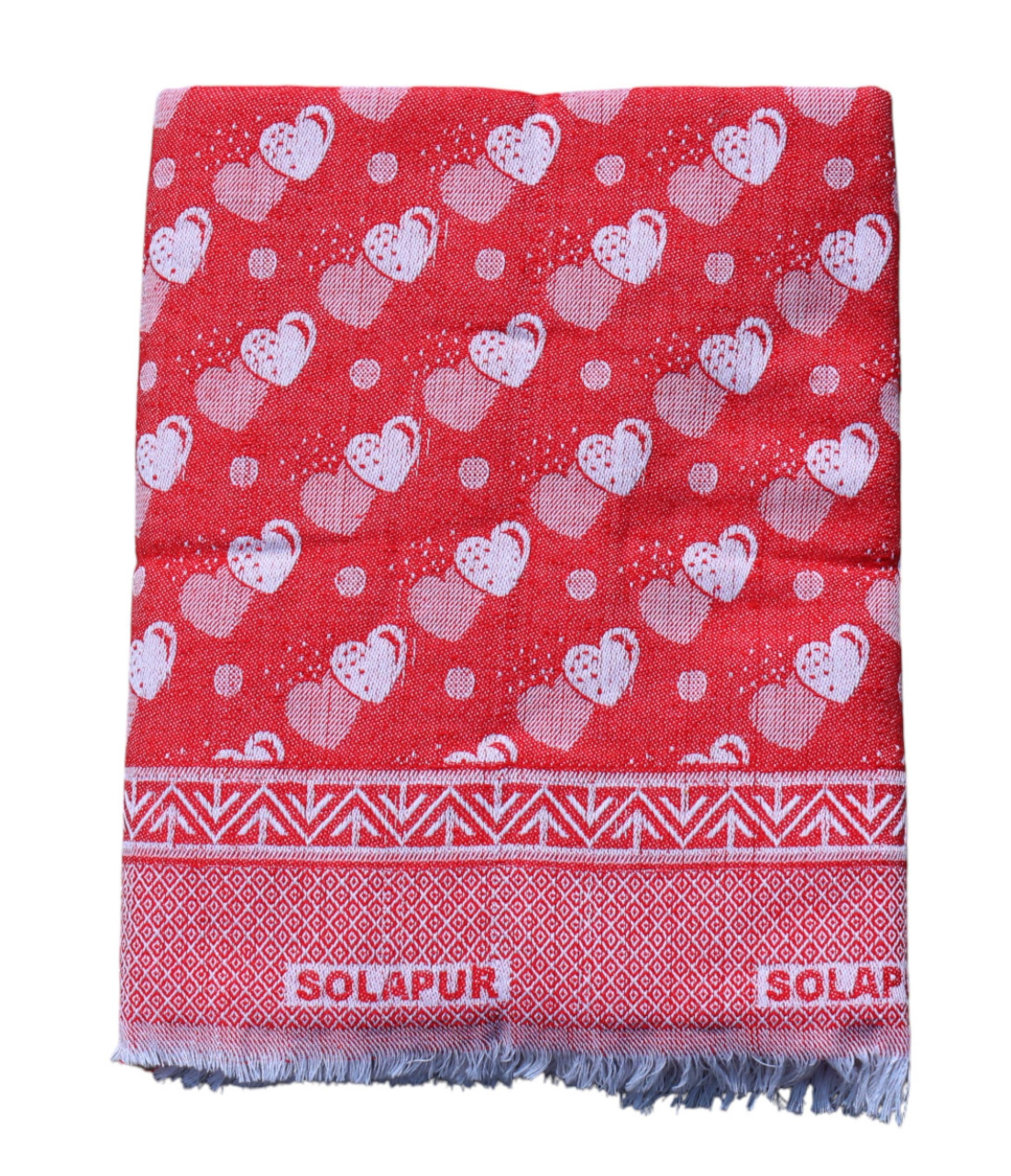 Mandhania Mayur Solapur Chaddar 100% Cotton Dailyuse Single Bed Blanket Pack of 1 Maroon-picture-0