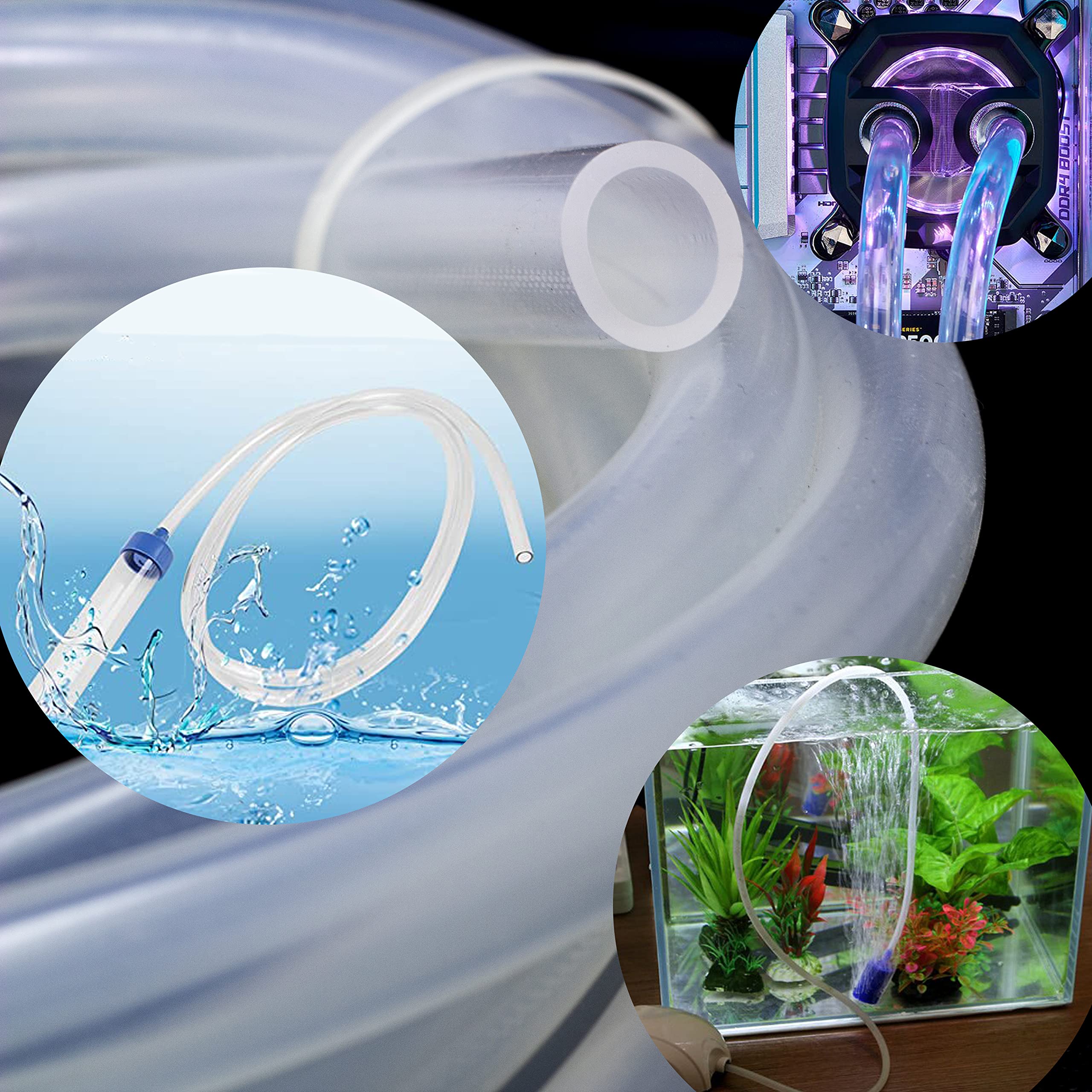 Tuyau transparent haute qualité, 15mm ID x 20mm OD tuyau vidange baignoire bébé, 5 mètres Conçu pour évacuations, liquides alimentaires, eau, huile, résistant aux produits chimiques, usage polyvalent.