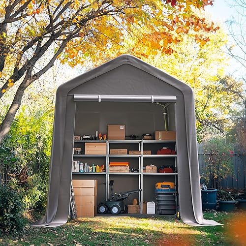 Miniatura 7 de Quictent Cochera de 6 x 6 pies con ventanas enrollables ventiladas, refugio de garaje portátil resistente, refugio de almacenamiento para