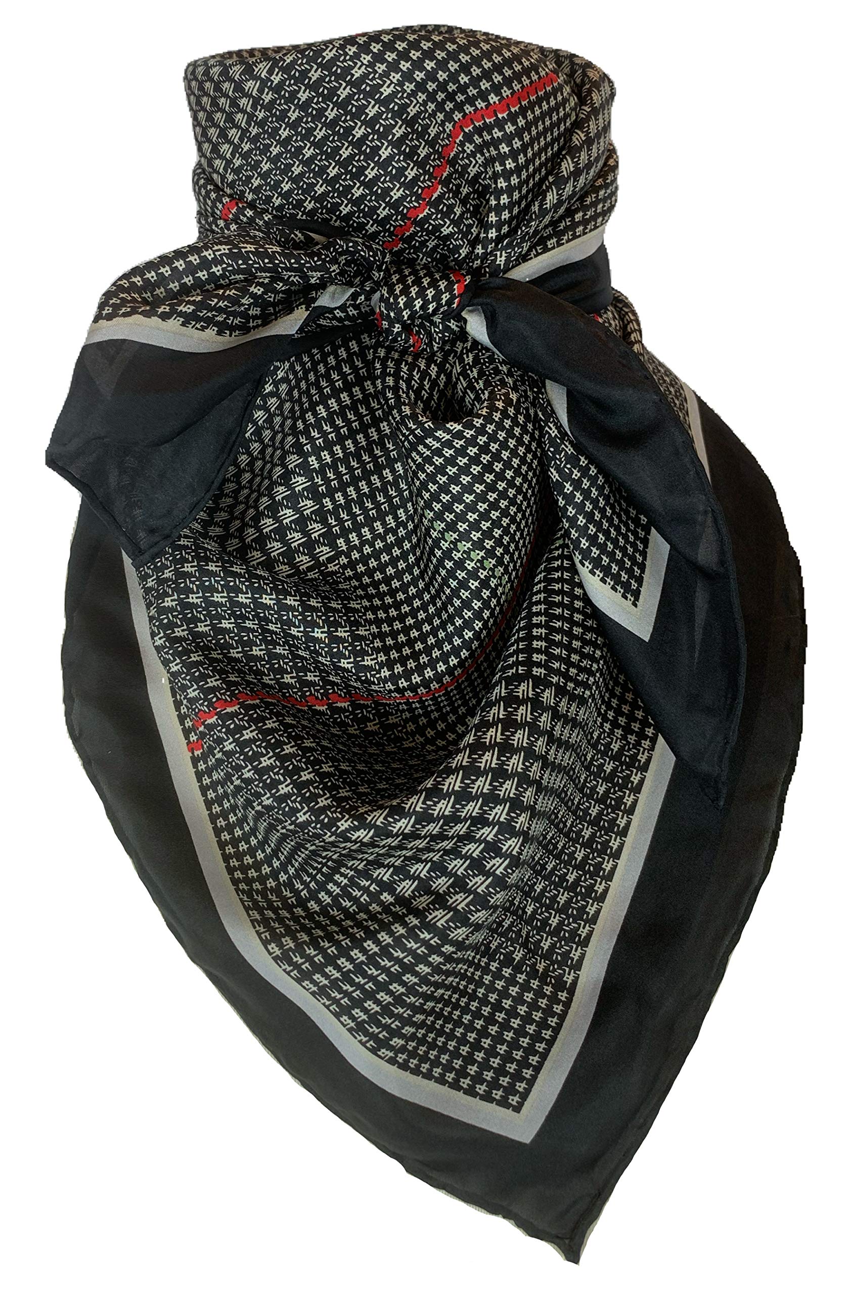 Wyoming Traders Black Plaid Silk Scarf Black