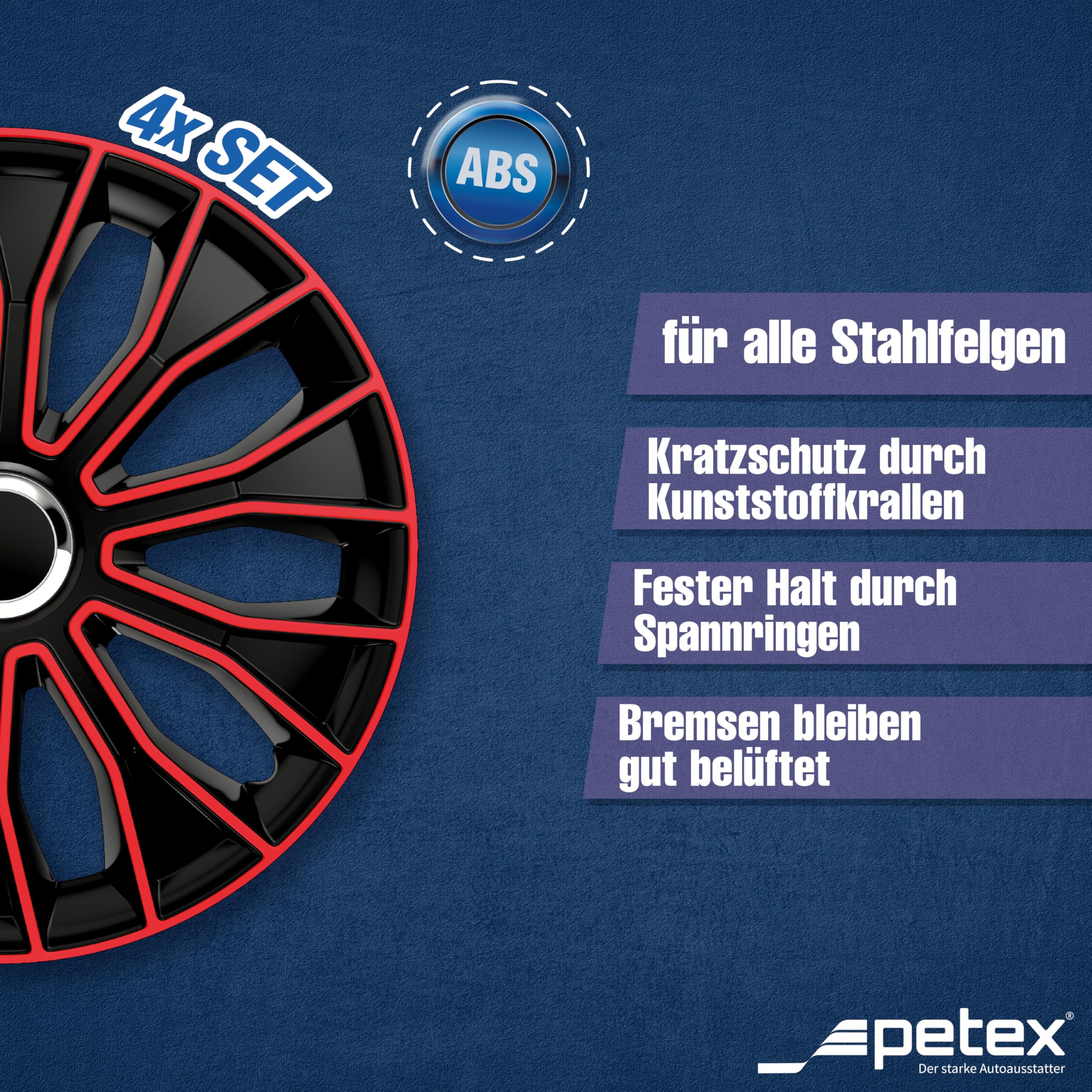 Unbekannt – Copricerchi Petex Set 15 Pollici Voltec PRO Nero Nero/Rosso, 1350 – 3529