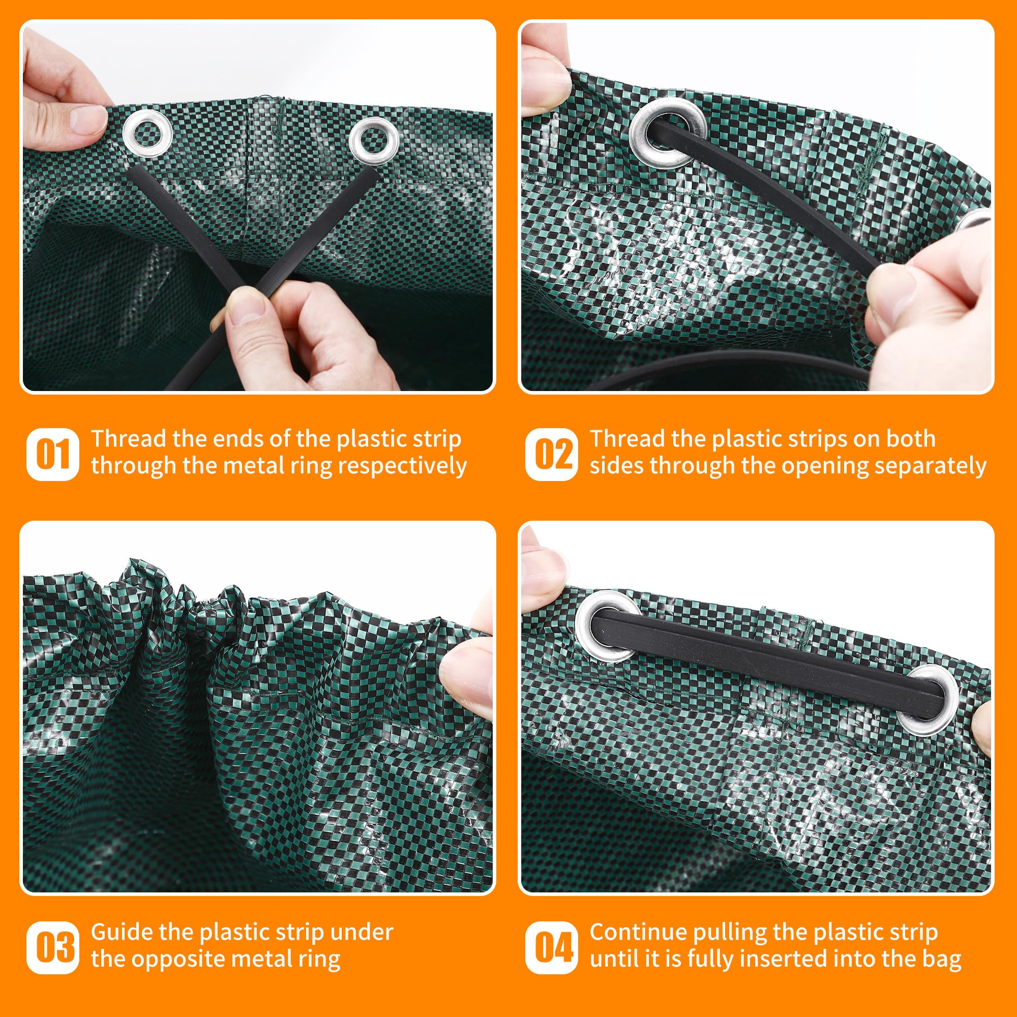 3 Sacs Jardin 120L Réutilisables - Pliables, Résistants, Poignées Renforcées Pour Déchets Verts, Feuilles, Herbe
