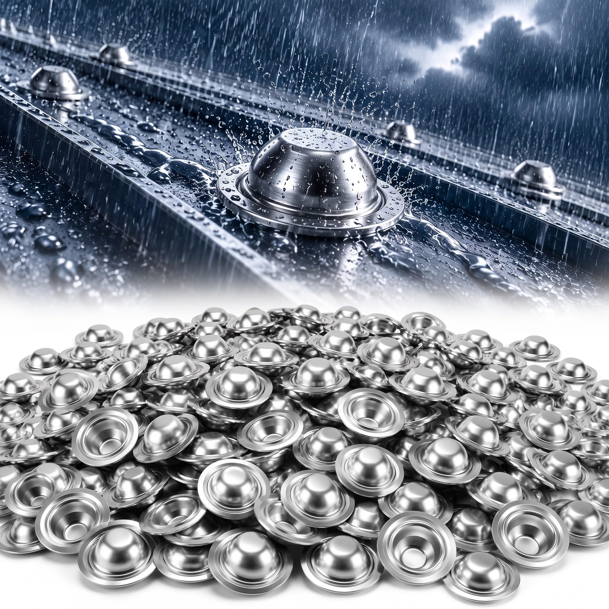 Hicarer 200 Pack Metal Roof Screw Caps Rustproof Waterproof Bolt Covers