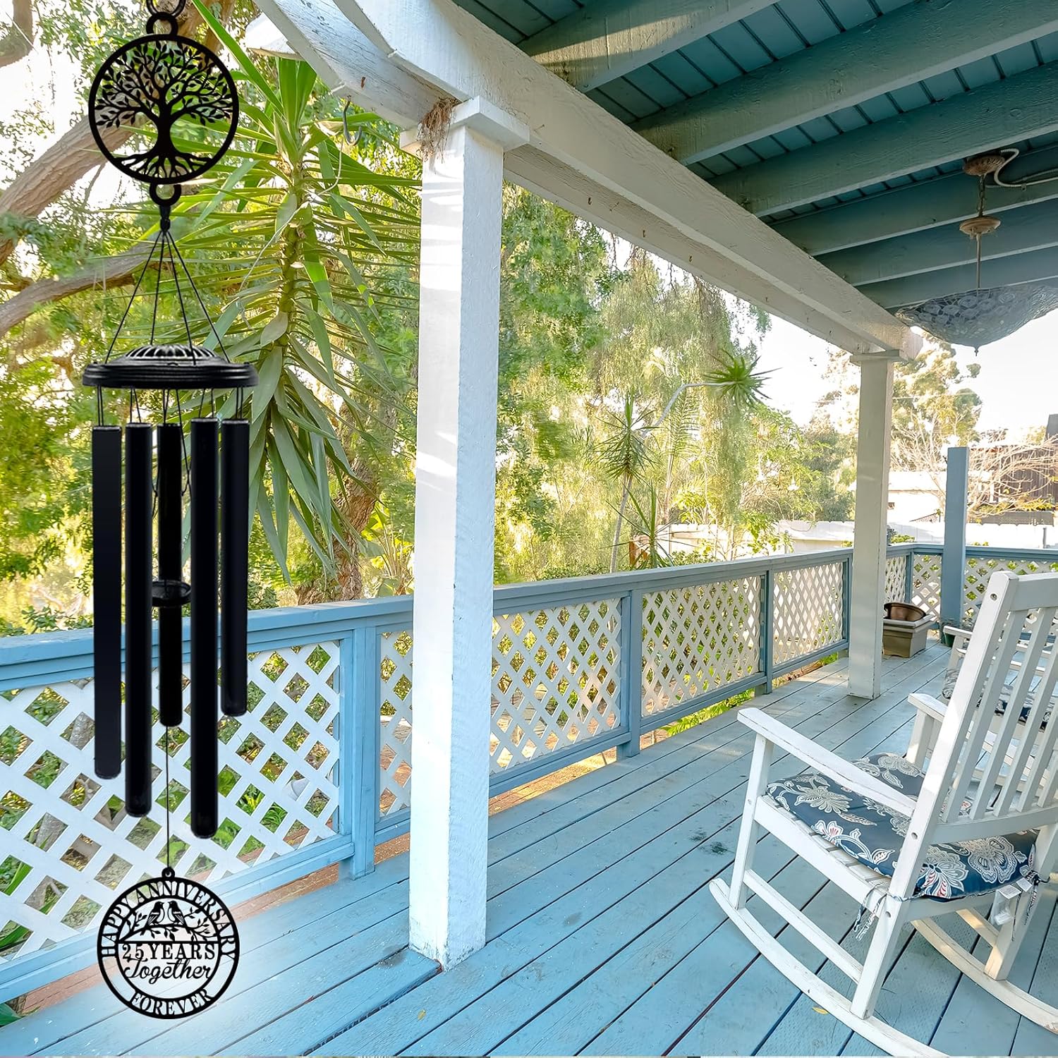 25th Wedding Anniversary Wind Chime Gifts for Parents Couple Husband Wife Friends Keepsake Decoration for Home or Garden