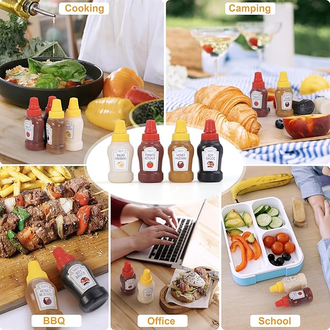 12 Mini Botellas Salseras Portátiles 25ml DualFerv miniatura 7
