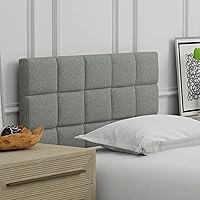 Vista 11 de Glenwillow Home Varia - Cabecero tapizado doble de 20 pulgadas de alto, color beige