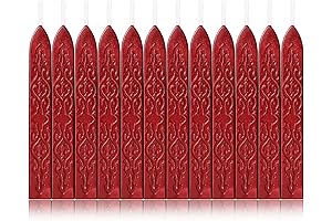 Yoption Antique Wine Red Sealing Wax Sticks with Wicks for Wax Seal Stamp