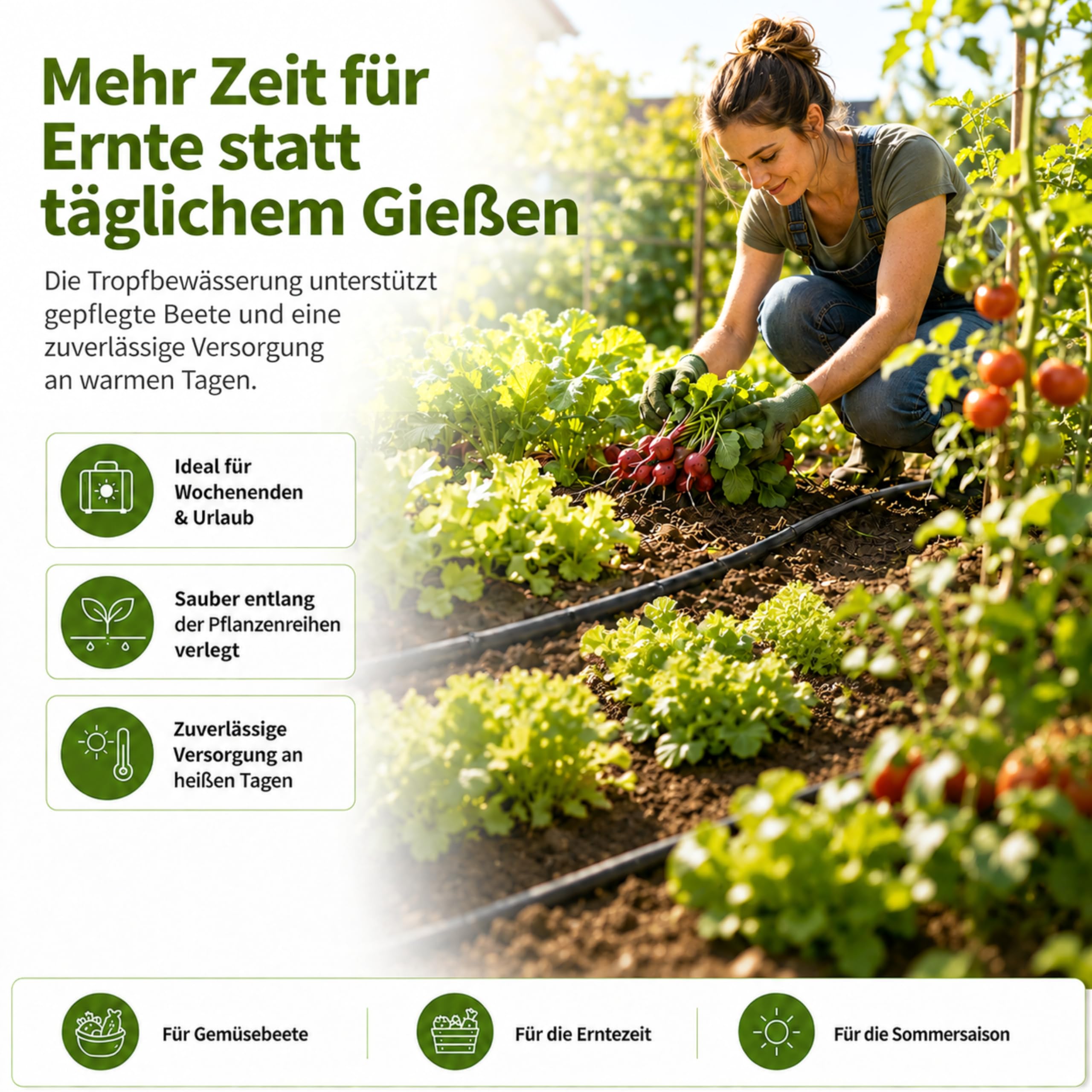 Bewässerungssystem Garten 100m, Komplettset Tröpfchenbewässerung 192 Stk | Tröpfchenbewässerung bei unebenem Boden - Tropfbewässerung System für Gewächshaus & Gemüsebeete