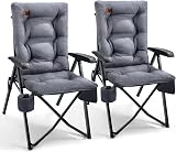 Ever Advanced Chaise de Camping Pliable Dossier Réglable Rembourrage Épais - 1