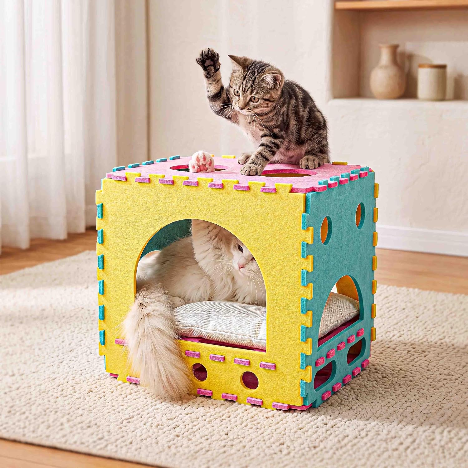 41 Pcs Interactive Cat Toys with Cat Puzzle Box, Cat Puzzle Toys, Kitten Toy