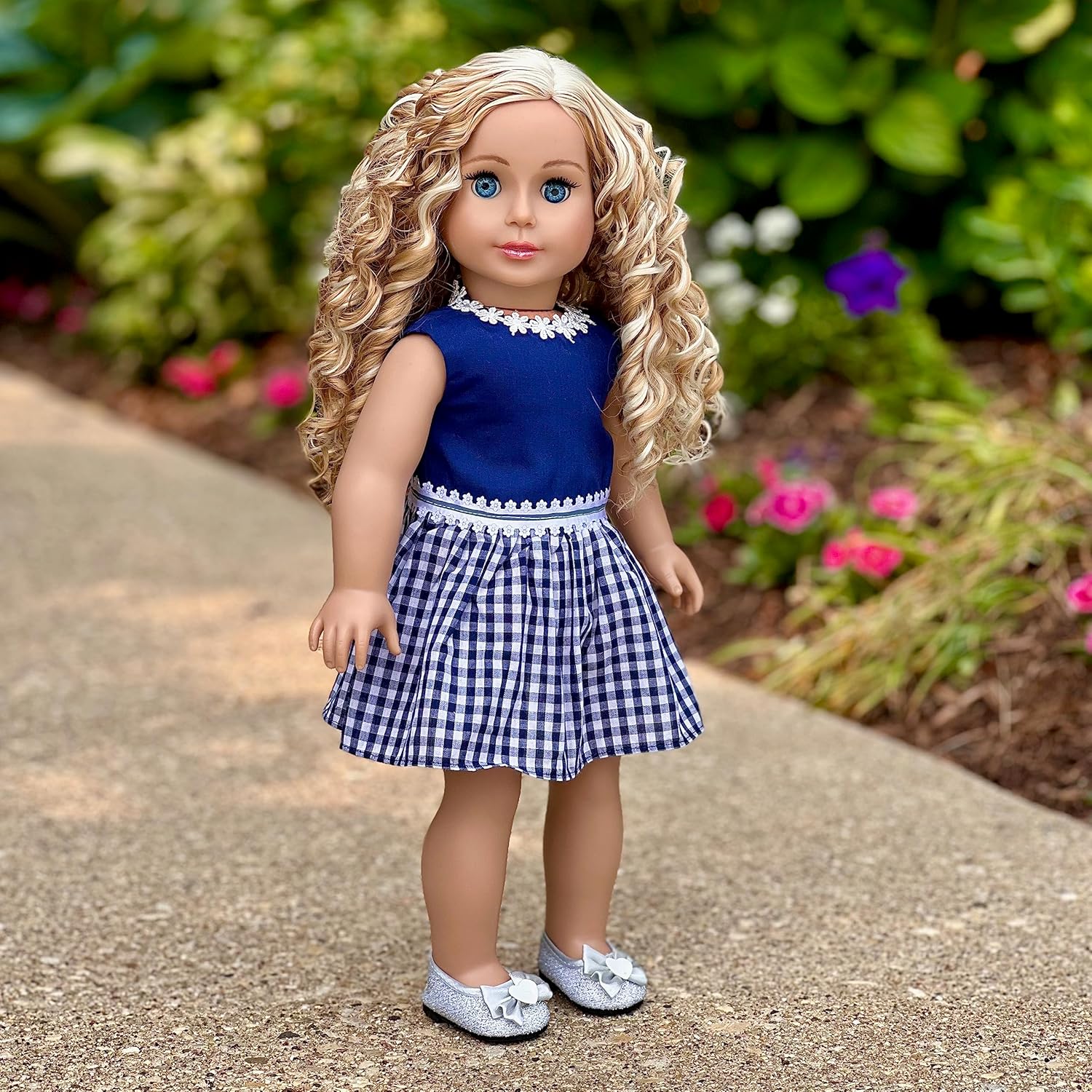 Saturday Afternoon - Navy Blue Dress - Clothes Fits 18 Inch Doll (Shoes Sold Separately) (Doll Not Included)