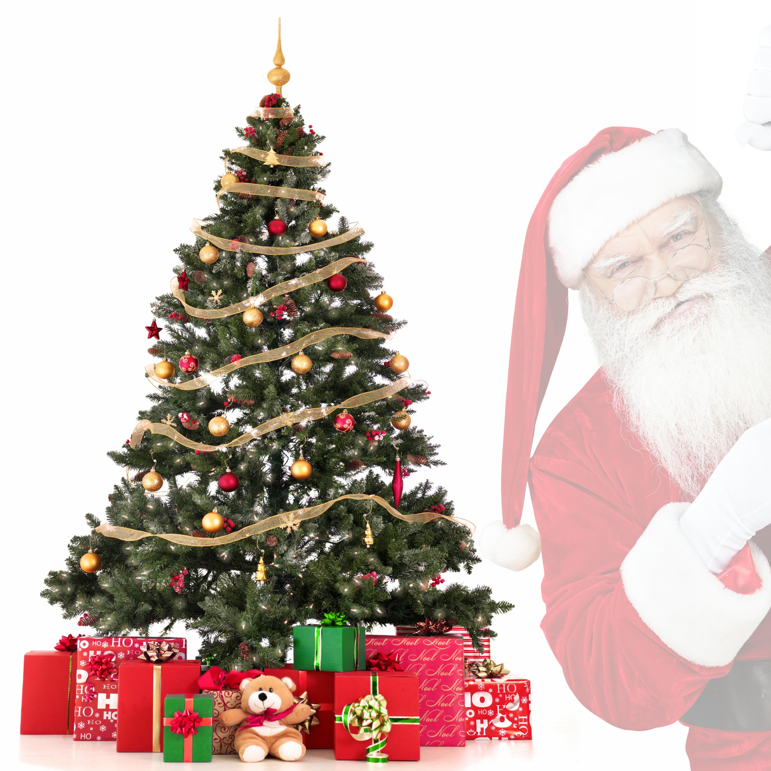Albero Di Natale Artificiale 210 Cm - 1640 Rami In PVC, Verde Realistico, Base In Ferro, Montaggio Facile (Senza Addobbi)