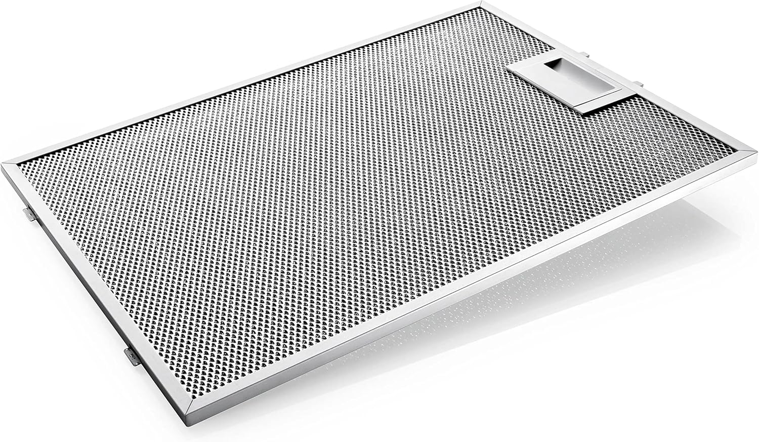 Removable metal grease filter from the Bosch DWB06W452T chimney hood.