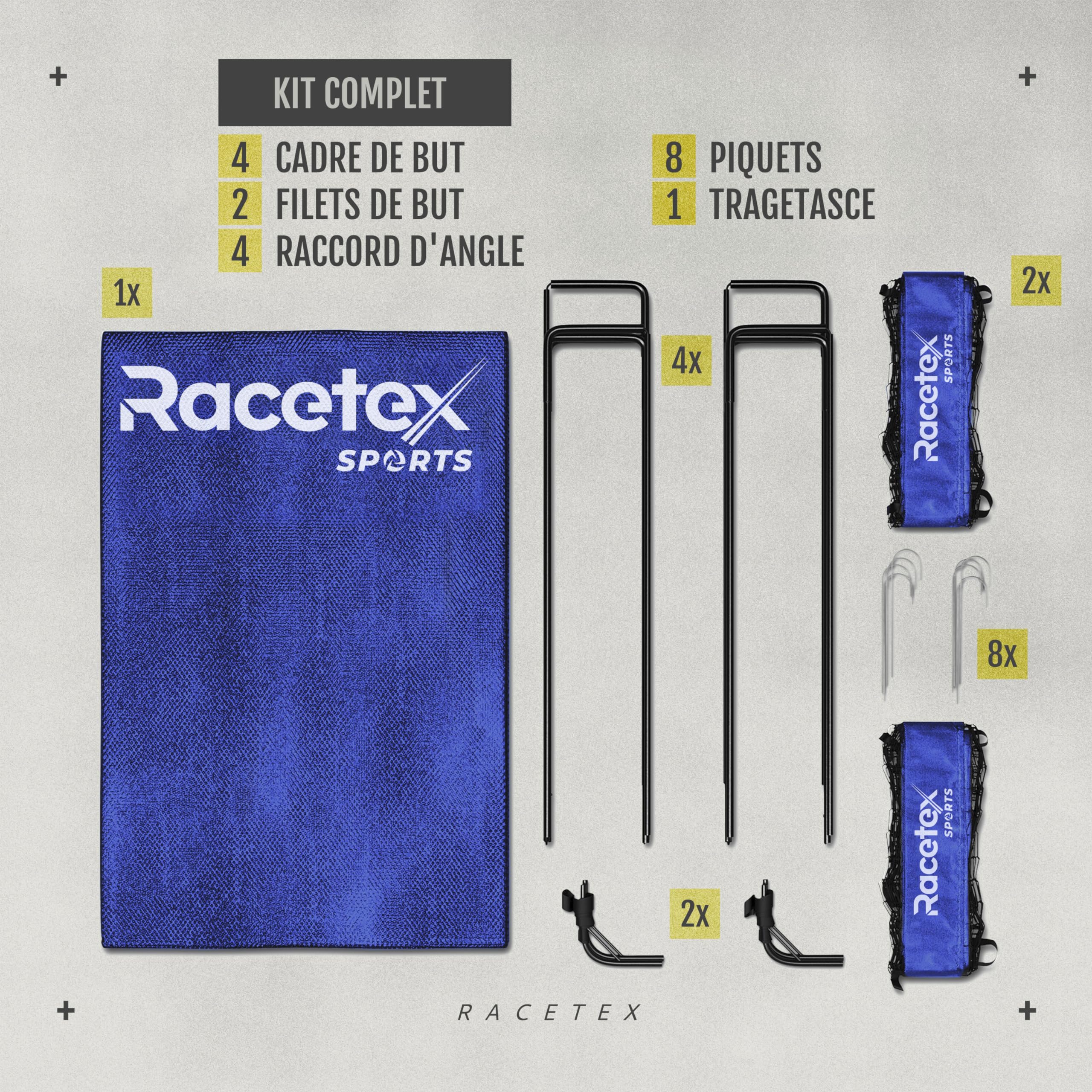 Cage De Foot Enfant Racetex – Avec Cible De Tir, Revêtement Antirouille, Ancrage Au Sol, Montage Rapide, Pour Jardin