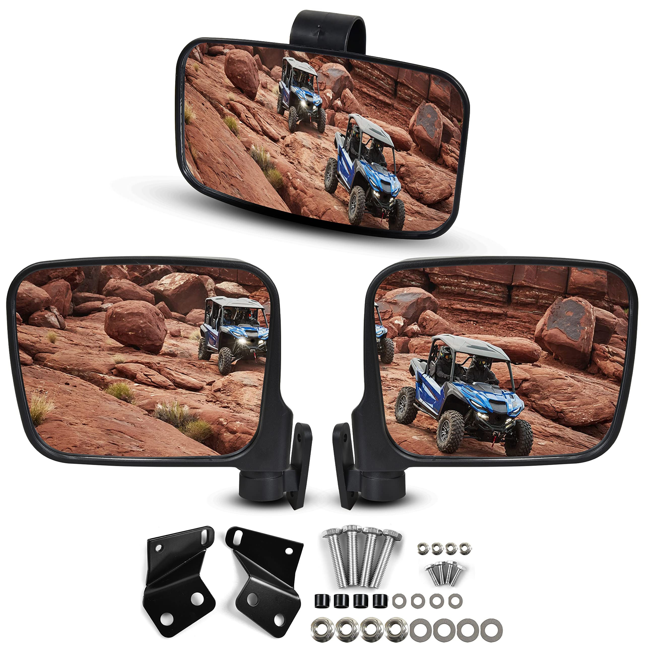 Amazon.com: SAUTVS Center Rear View Mirror and Side Mirrors Kit