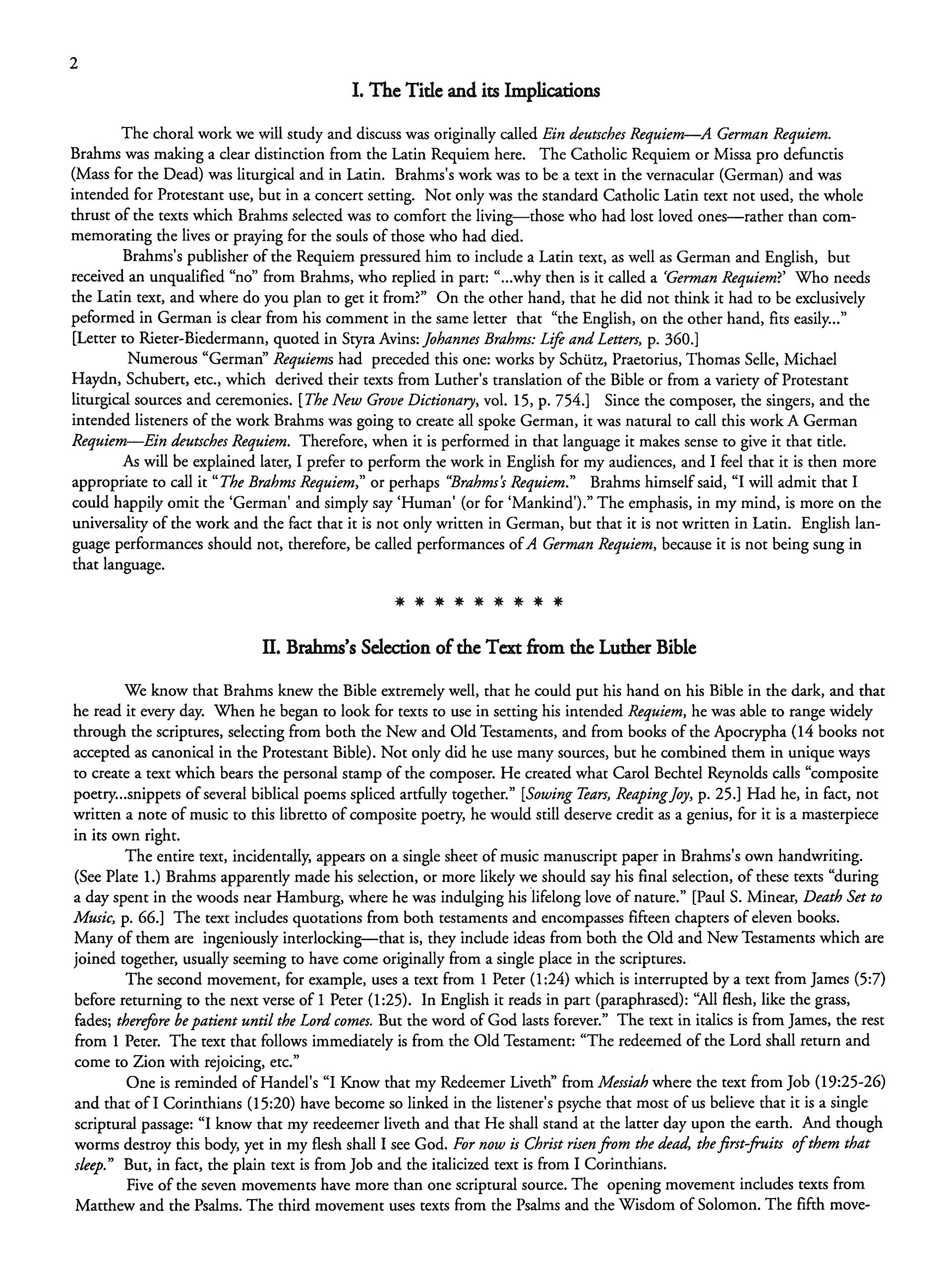 A Practical Guide for Performing, Teaching, and Singing the Brahms Requiem