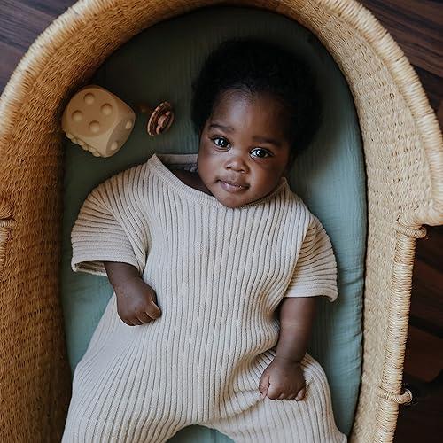 Miniatura 10 de mushie Sábana de muselina extra suave para cuna  30 x 16 pulgadas (Tradewinds)