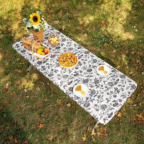 ARTABLE Fundas para mesa de pícnic, bordes elásticos, rectangulares ajustadas, mesas de 6 pies, impermeables, juego de 3 piezas para mesa de patio