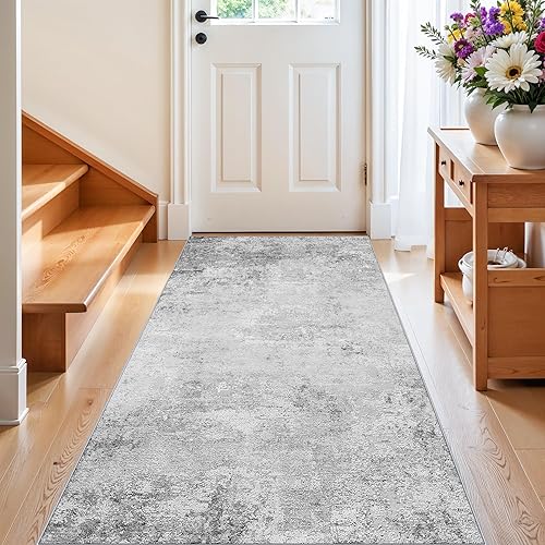 Miniatura 43 de RUUGME - Alfombra lavable abstracta de 4 x 6: alfombras de área para sala de estar con respaldo antideslizante, alfombra neutra resistente a