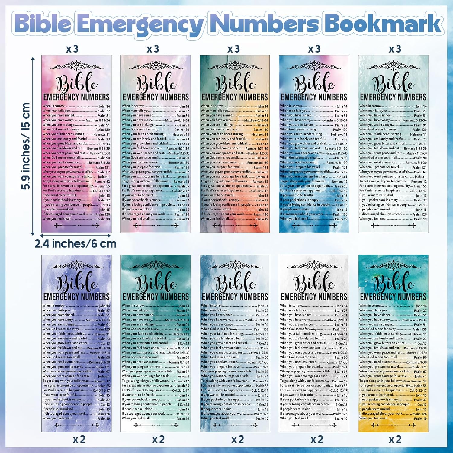 Feifeiya 25 Sets Mother's Day Christian Gifts Bulk Bible Verse Emergency Numbers Bookmarks Christian Pens Religious Keychain Church Welcome Gifts for Women(Gel Pens)