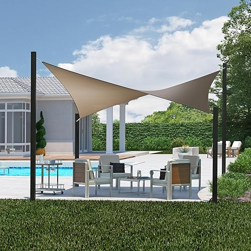 Coolaroo Toldo para exteriores con bloqueo de rayos UV, 95 % con kit de herramientas, cuadrado de 12 pies, adoquines