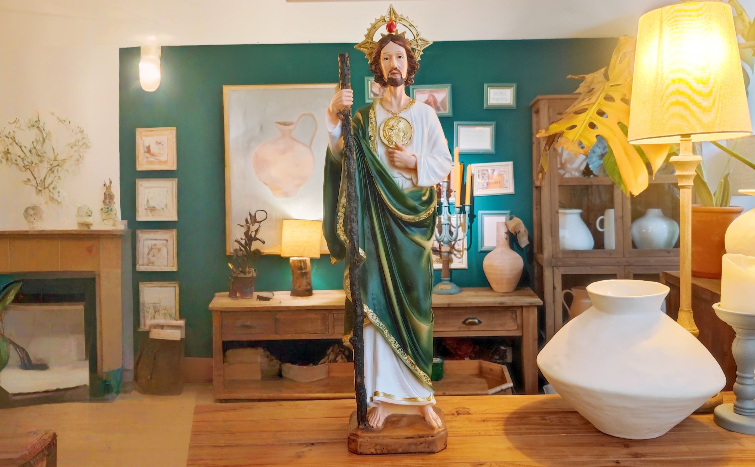Estatua Grande de San Judas de 28 pulgadas en Resina miniatura 7