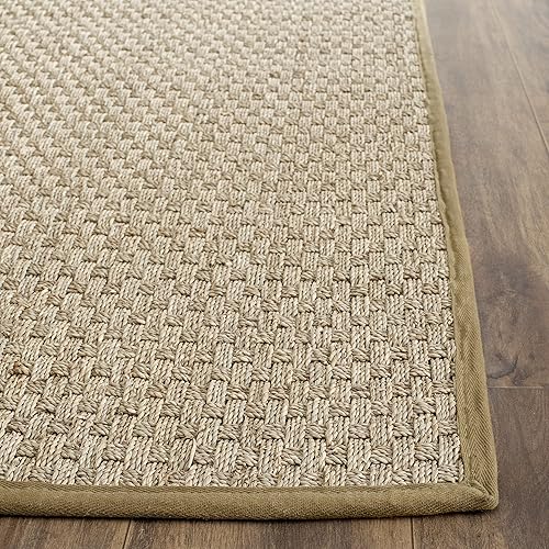 Vista 25 de SAFAVIEH Natural Fiber NF114A - Alfombra de hierba marina, tejido de canasta, con borde, para zonas de alto tráfico, sala de estar, dormitorio, 2