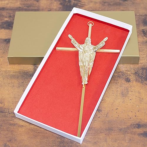 Miniatura 2 de Cruz de pared de 10 pulgadas, gran regalo para bautismo, primera comunión, confirmación, bodas, decoración cristiana simple para el hogar, fabricada