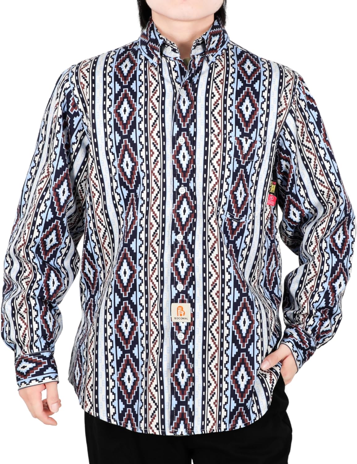 BOCOMAL FR Shirts Printed Bohemia Button Down Flame Resistant NFPA2112 CAT2 Work Shirt - Image 2