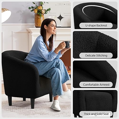 Miniatura 133 de Topeakmart Silla decorativa de terciopelo, cómoda y moderna silla de club de terciopelo con reposabrazos y patas resistentes para sala de Azul