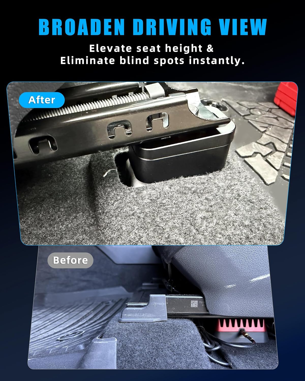 2PCS Aluminum Front Seat Spacers Recline Lift Kit, Adjustable Rear Seat Riser Blocks for Tundra 3rd Gen 2022-2025 Driver & Passenger