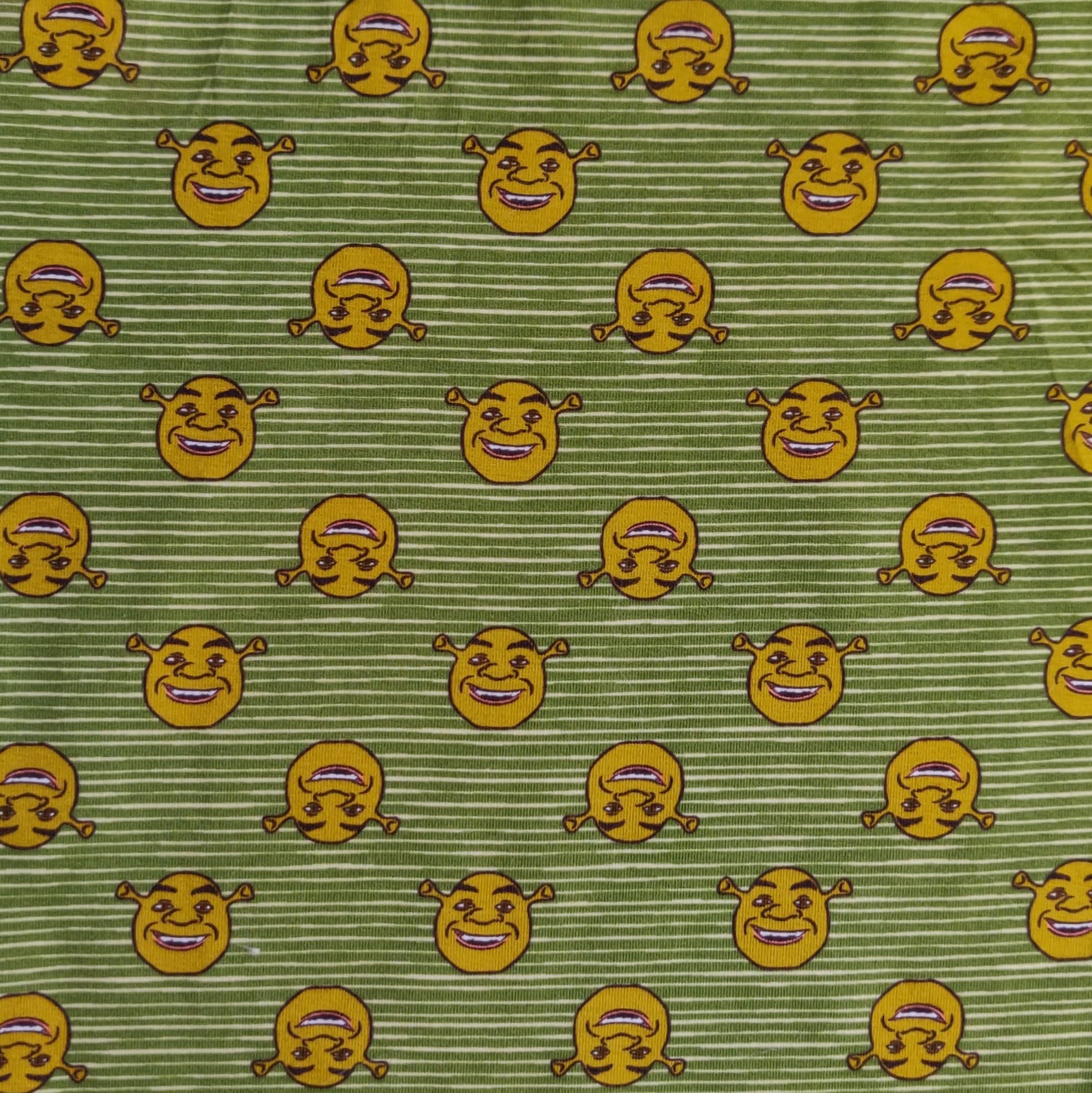 Printed Jersey Knit Stretch Fabric Material - OGRE ON Stripes Green, 1Mtr 100cm x 150cm, Multi