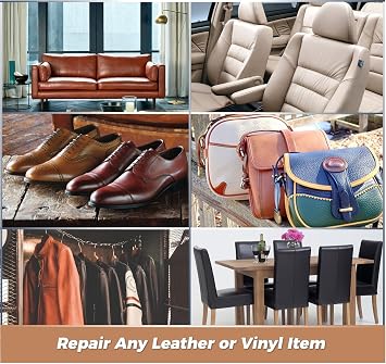 FORTIVO Black Leather and Vinyl Repair Kit - Repair and Restore Furniture, Couches, Car Seats, Jackets, Purses, Belts, Shoes, Works on Genuine, Italian, Bonded, PU, Pleather, No Heat Needed