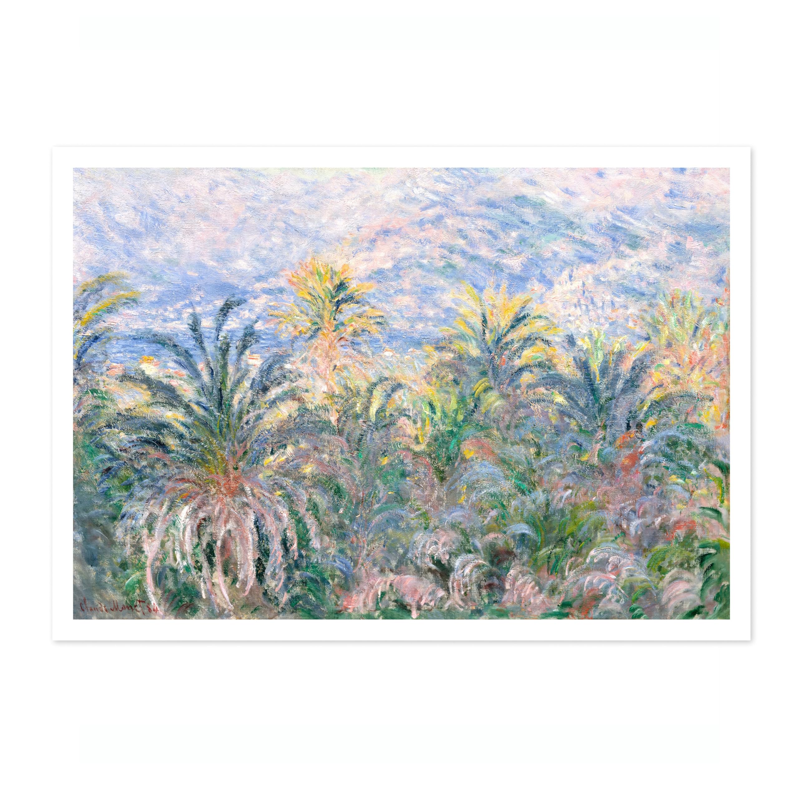 Palm Trees At Bordighera Claude Monet Art Print, Classic Art Painting Poster, Impressionism Art Exhibition Modern Wall Art, Minimalist Home Decor Picture Artwork, A5 (Print Only) - 21x14.8cm