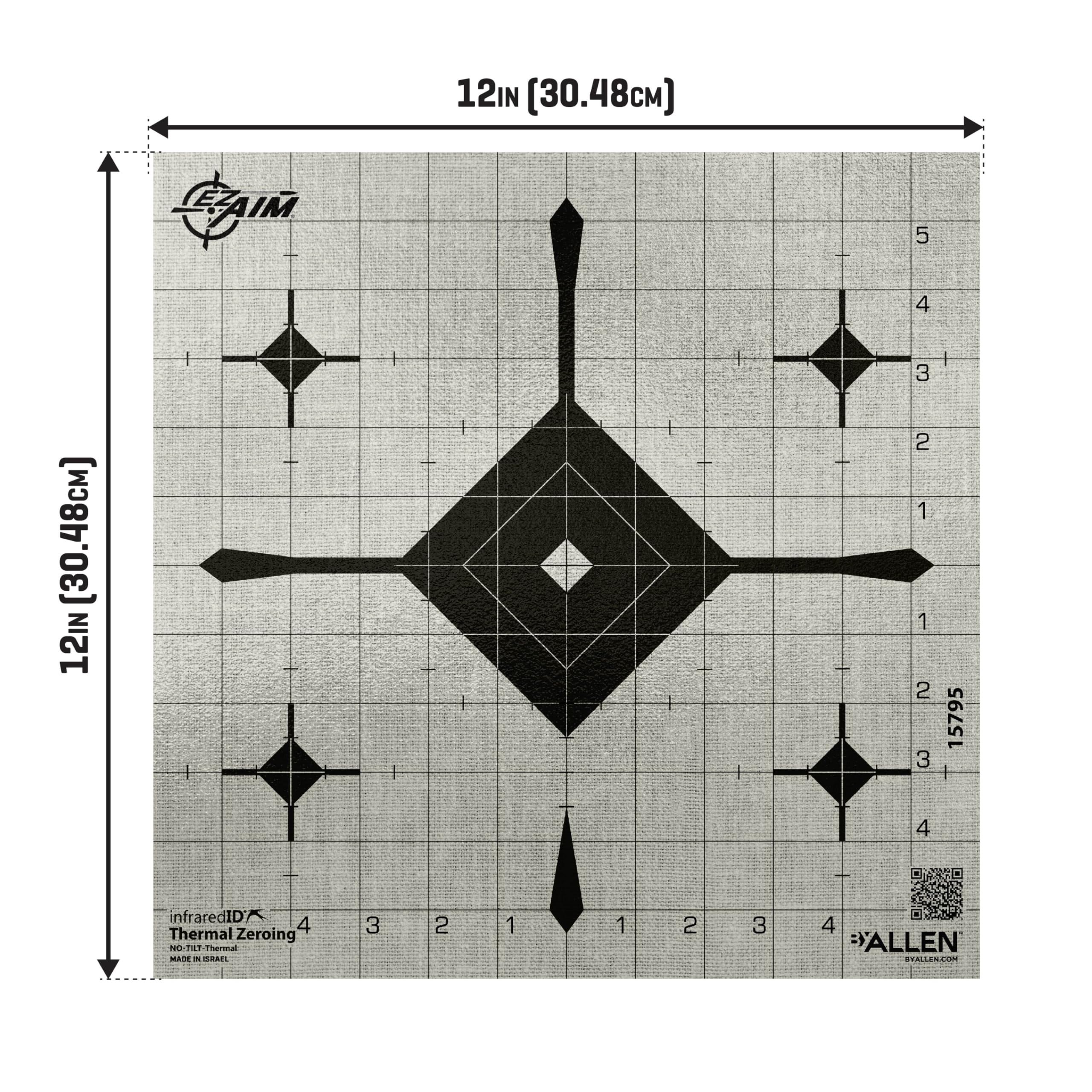 EZ-Aim Thermal ID Grid Bullseye Paper Target, 12