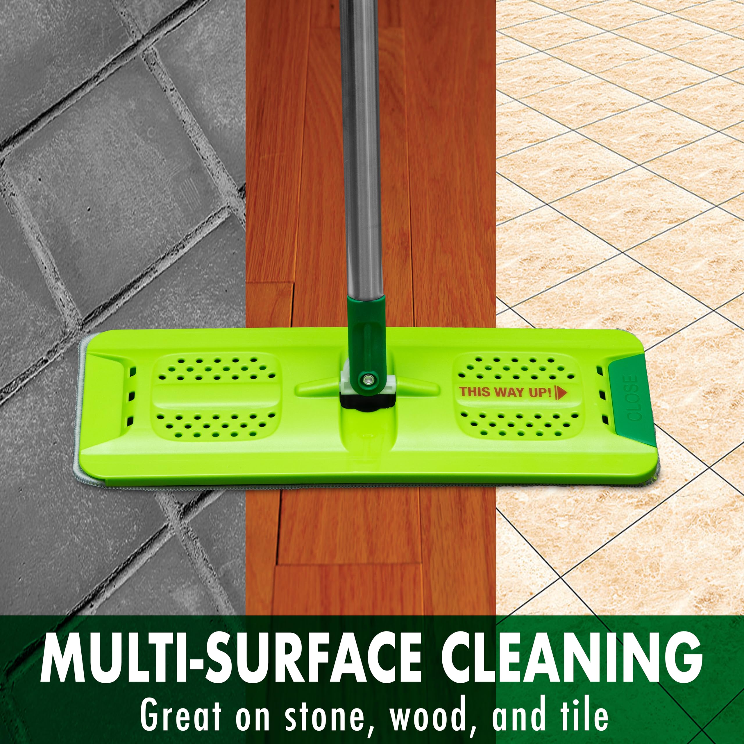 Libman Rinse 'n Wring Mop and Bucket System | Mopa de Microfibra para Suelos | Limpiador de Pisos de Madera Dura | Mopa húmeda y Seca | Cámaras de Agua Limpia y Sucia | Cuchillas eléctricas | 5
