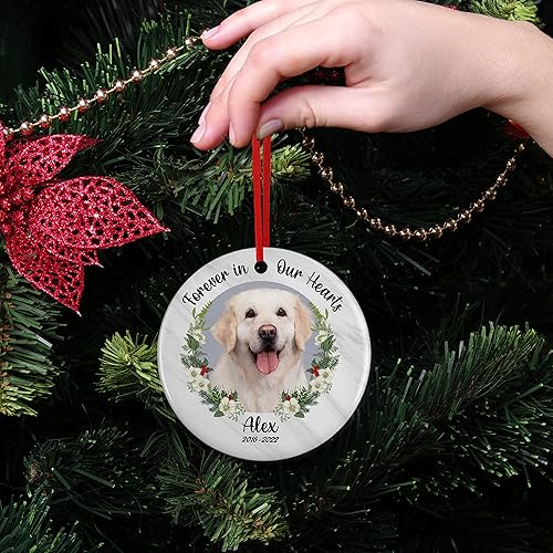 Miniatura 10 de Regalos conmemorativos para mascotas, adorno personalizado con foto conmemorativa para perro, personalizado con nombre y fecha, Forever in Our