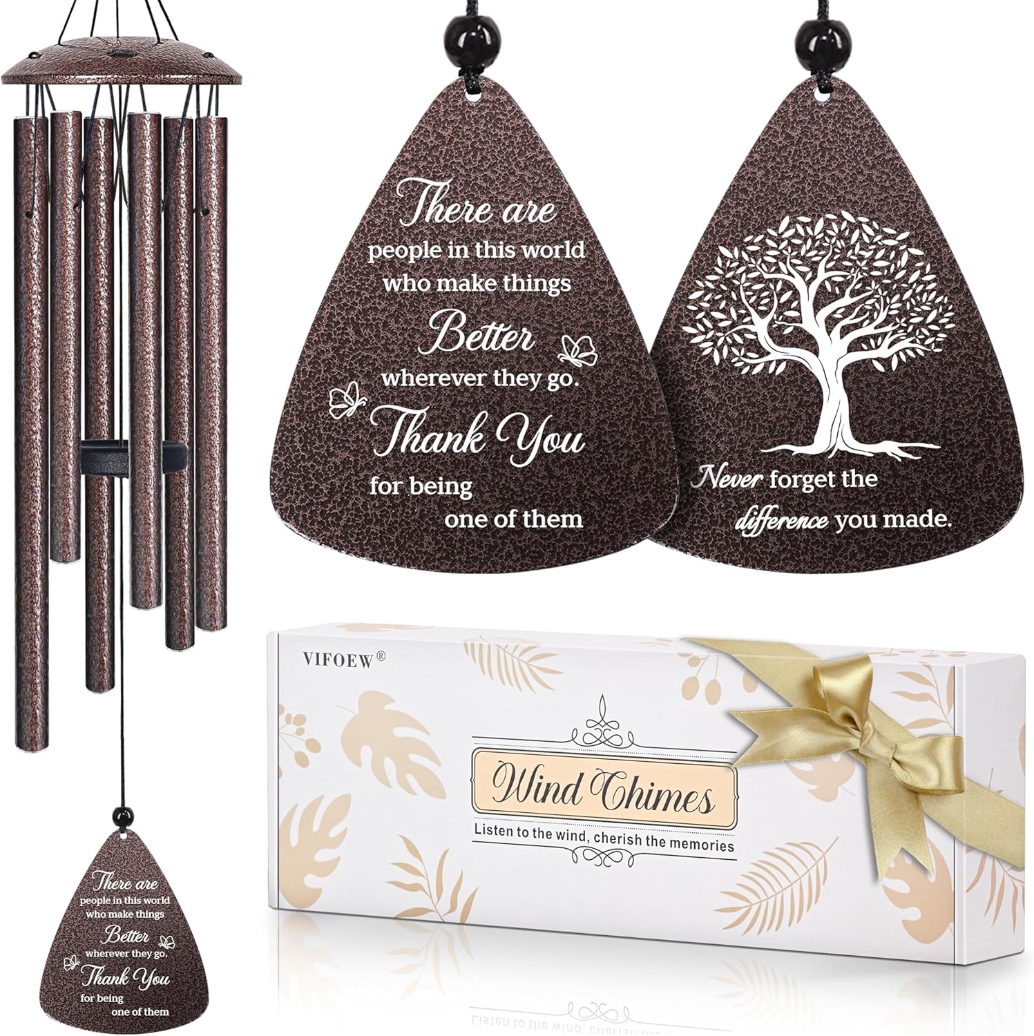 Thank You Gifts for Women Men, 32" Wind Chimes Thank You Gift, Appreciation Gifts for Employee Coworkers Pastor Teachers Colleague, Thanksgiving Day Hostess Gift for Family Friends, Home Decor