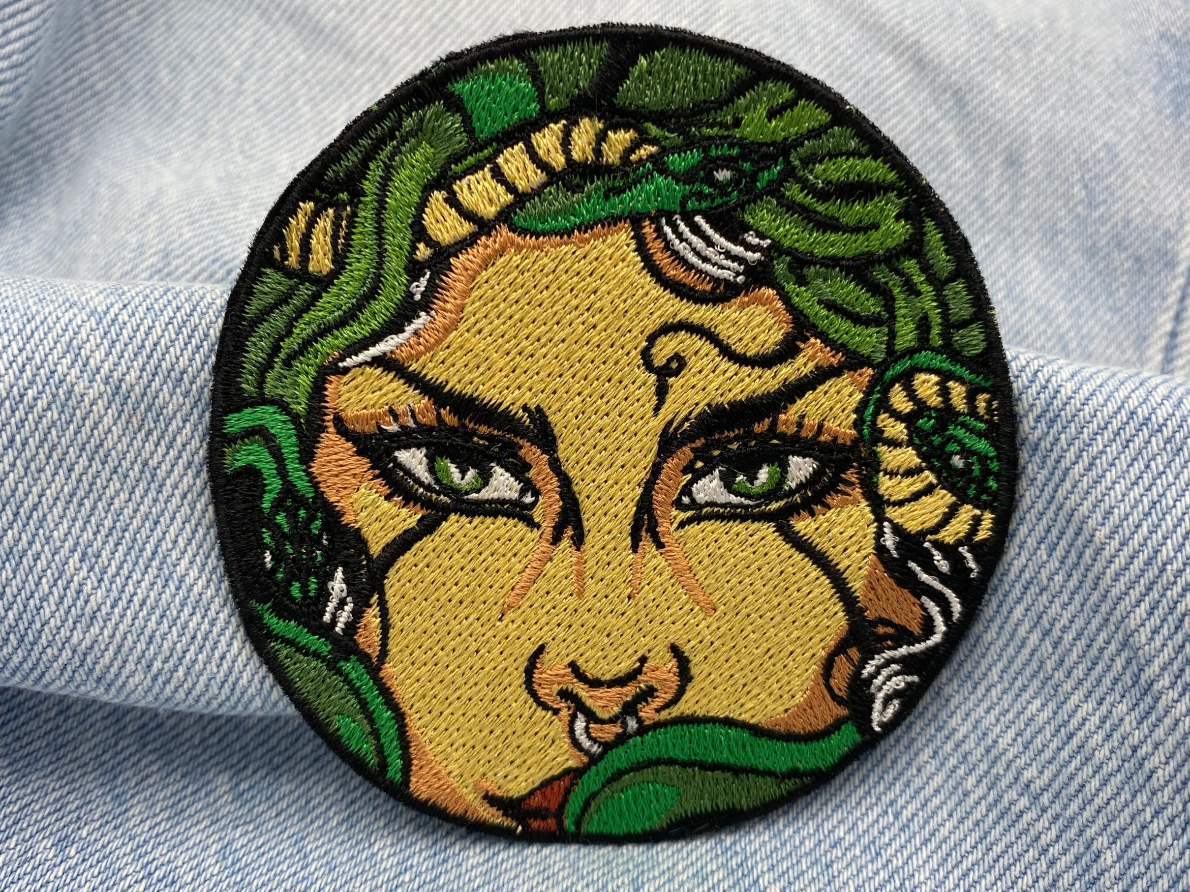 Toppa Termoadesiva Ricamata Serpente Cobra Medusa - Stile Punk Retrò - Applicazione A Ferro, Cuci O Incolla - 4