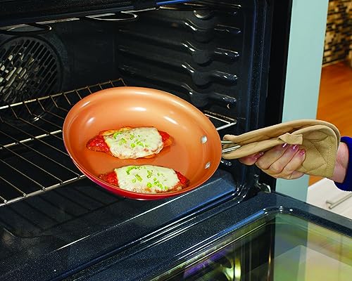 Miniatura 5 de Juego de utensilios de cocina de 10 piezas de cerámica de cobre rojo de Bulbhead, antiadherente y resistente al calor para horno hasta 500 grados,