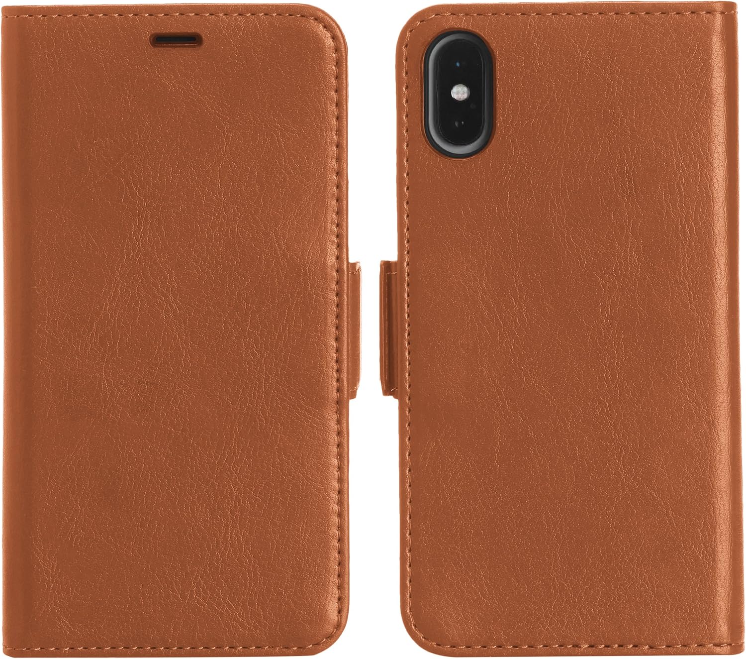 Amazon Basics iPhone X PU Leather Wallet Detachable Case, Brown image 4